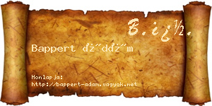 Bappert Ádám névjegykártya