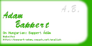 adam bappert business card